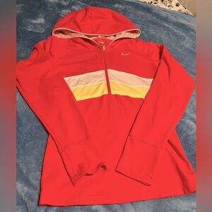 Retro Nike FitDry XS deep watermelon red 1/2 zip hoodie